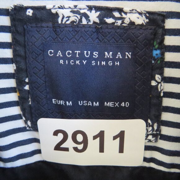 Cactus Man* Men's Short Sleeve Button Down Curved Hem Anchor Print Shirt~ Medium - Picture 3 of 10